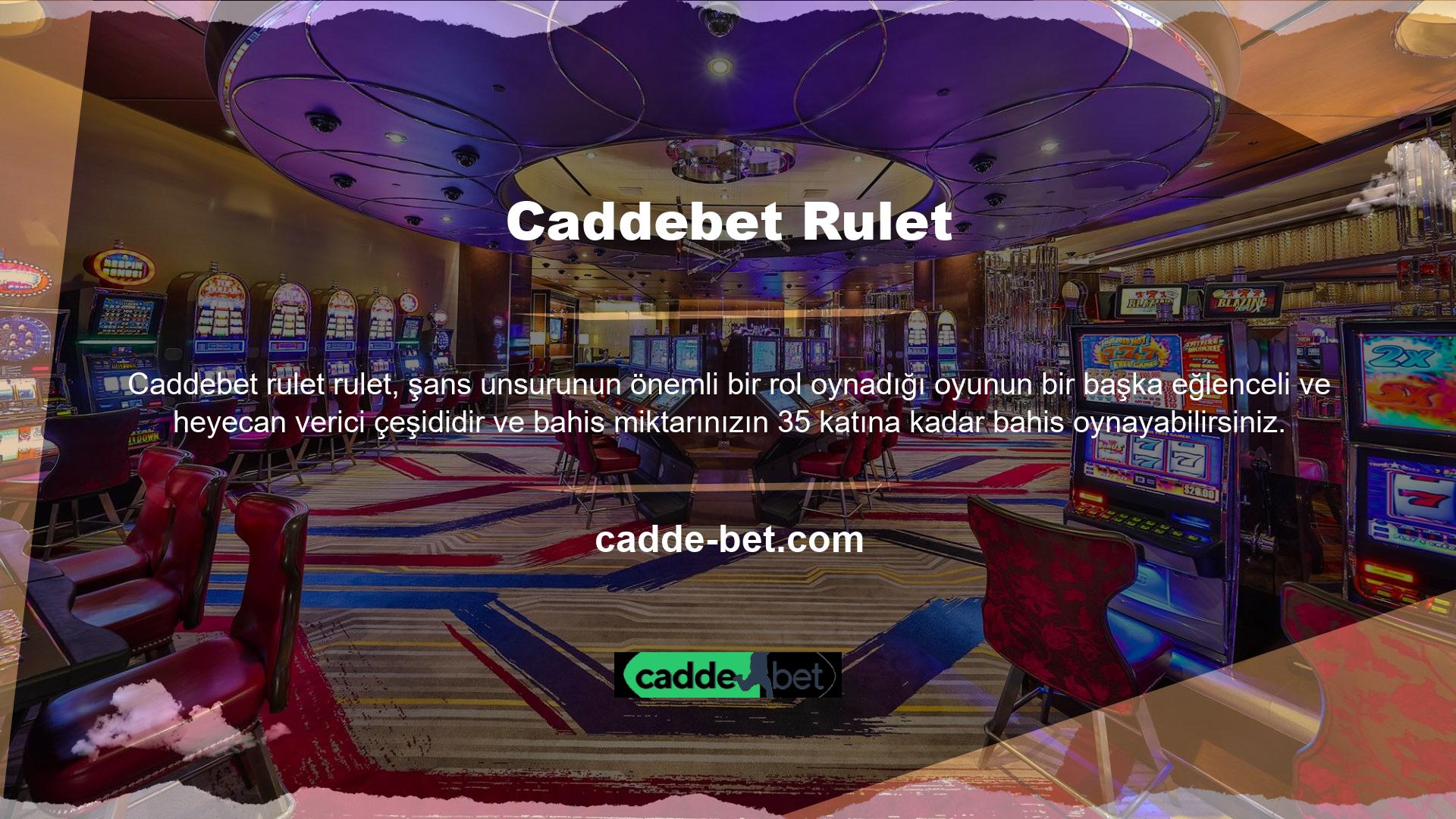 Caddebet Rulet web sitesinin canlı casino oyunları bölümü, çevrimiçi oyun konusunda rahat olanlar için çok çeşitli rulet masaları sunmaktadır